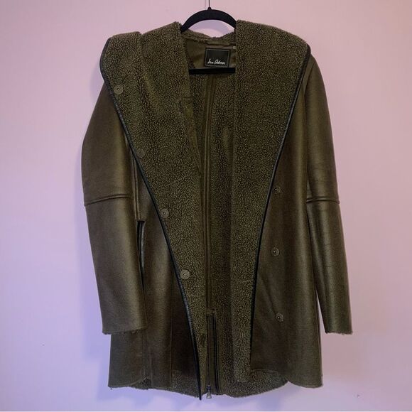 Sam Edelman Jackets & Blazers - Sam Edelman M Sydney Hooded Faux Shearling Brown Women's Jacket